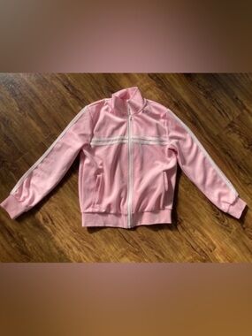 PacSun Light Pink Bomber Track Jacket with White Trim